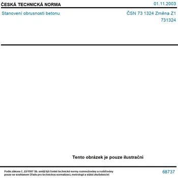 ČSN 73 1324 Změna Z1 - Stanovení obrusnosti betonu - Tisk