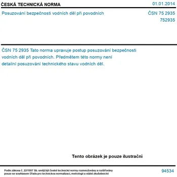 ČSN 75 2935 - Posuzování bezpečnosti vodních děl při povodních - Tisk