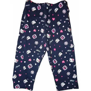 Dívčí oblečení Dívčí bavlněné tmavě modré 3/4 legíny s kočičkou 98