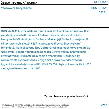 ČSN 65 0511 - Vzorkování zrnitých hmot - Tisk