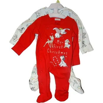 Kojenecký overall Baby červený a bílý overal se zvířátky balené po 2 kusech 56