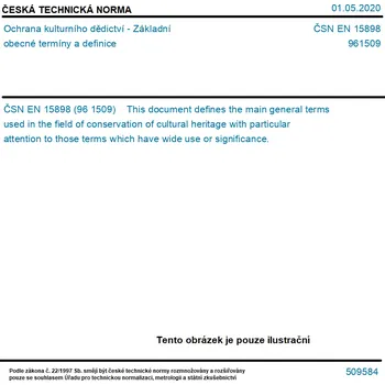 ČSN EN 15898 - Ochrana kulturního dědictví - Základní obecné termíny a definice - Tisk