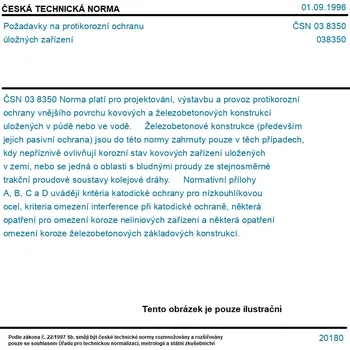 ČSN 03 8350 - Požadavky na protikorozní ochranu úložných zařízení - Tisk