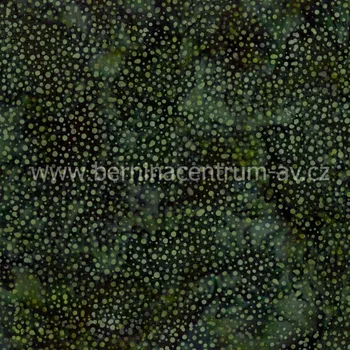 Hoffman 3019-037 bali batika puntík zelená bavlněná látka patchwork