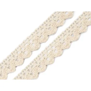 Stuha Krajka paličkovaná 15 mm - krémová - 1 m