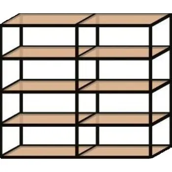 regál - K20 systém policový regál černý mat Rozměr: 1600x1870x400 mm