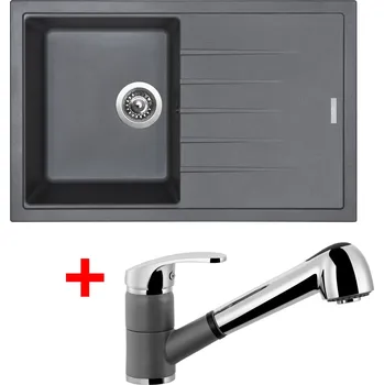 Granitový dřez Set Sinks BEST 780 + LEGENDA S GR Barva: Šedá metalická, Označení: Titanium + Dárek
