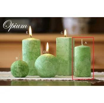 Svíčka Lima Mramor Opium vonná svíčka zelená válec 50 x 100 mm 1 kus