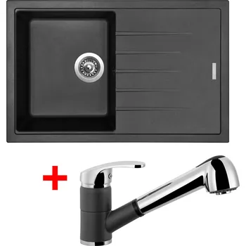 Kuchyňský dřez Set Sinks BEST 780 + LEGENDA S GR Barva: Černá metalická, Označení: Metalblack + Dárek