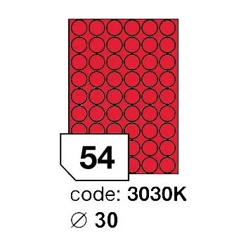 Kancelářské potřeby Samolepící etikety Rayfilm Office průměr 30 mm 300 archů, fluo červená, R0132.3030KD