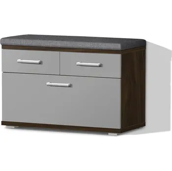 Botník Nabytekmorava Botník do předsíně botník PR 03 ZÁSUVKY barva lamina: OŘECH / ŠEDÁ