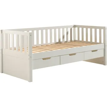 Dětská postel Bílá borovicová postel Vipack Fritz 90 x 200 cm se zásuvkami