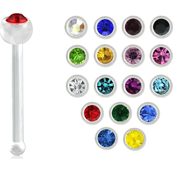 Piercing Piercingate Piercing do nosu PNO00277 - Barva/Motiv: Citrín, Kuličky: 2 mm, Průměr tyčky: 0,8 mm