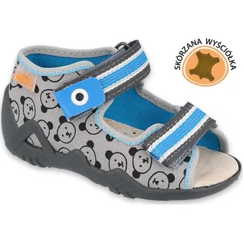 Chlapecké bačkory Bačkůrky papučky sandálky Befado Papi 350P017 méďové, s koženou stélkou, suché zipy velikost: 20