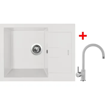 Kuchyňský dřez Set Sinks AMANDA 650 + VITALIA GR Barva: Bílá, Označení: Milk + Dárek