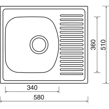 Nerezový dřez Set Sinks SHORT 580 matný + baterie Baterie: PRONTO, Výpusť: 3 1/2"