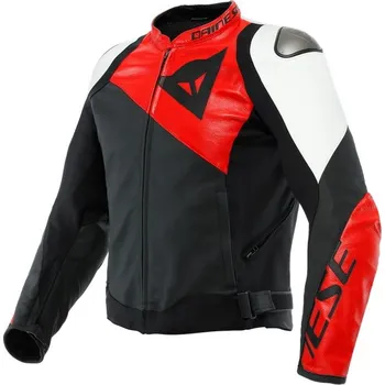 Moto bunda Dainese Dainese SPORTIVA sportovní kožená bunda červená/bílá vel.50 50