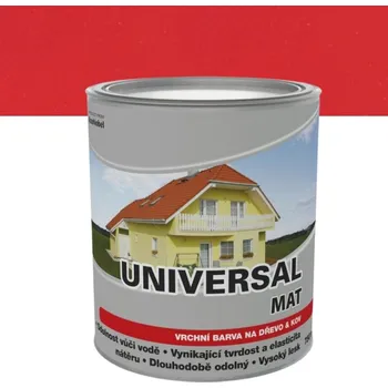 univerzální barva Dulux Universal lesk 8190 červeň rumělková tmavá 0,75l (vrchní barva vhodná na dřevo, kov i jiné materiály k univerzálním nátěrům)