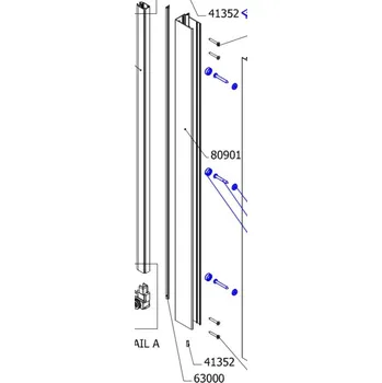 Sprchové dveře Těsnění k Top Line TOPK, zlamovací dveře 63000.2