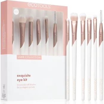 EcoTools Luxe Collection kartáček na řasy a obočí 1 ks + štětec na oční stíny 1 ks + malý štětec na oční stíny 1 ks + štětec na blending 1 ks + zkosený štětec na oční linku 1 ks + štětec na přesnou aplikaci očních stínů 1 ks