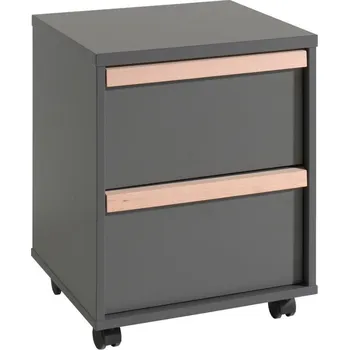 Noční stolek Šedá pojízdná skříňka se zásuvkami Vipack Londen 48,1 x 44 cm