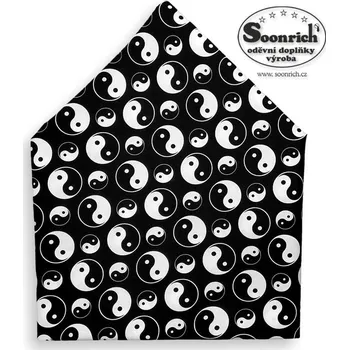 Šátek šátek jin jang černobílý, bso020