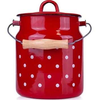 Toro Smaltovaná bandaska s víkem 3,3 l červená/puntík