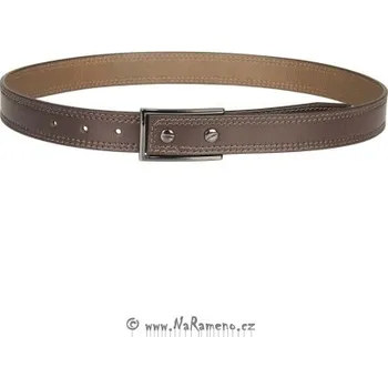 Opasek Prošívaný business pásek HIDESIGN s pevnou sponou Boris hnědý/světle hnědý, vel. 34" (S) - obvod pasu cca 82-95 cm