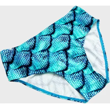 Dámské plavky VFstyle Spodní díl plavek s vysokým pasem Gabriella šupinky tyrkysové Velikost: XL