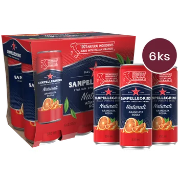 Limonáda Sanpellegrino Aranciata Rossa (pomeranč červený), plech, 0,33l - 6 ks
