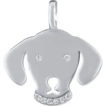 Přívěsek Stříbrný přívěsek Roxy ve tvaru psa s Brilliance Zirconia JJJ0626P