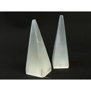 Přírodní kámen Dekorační špice selenit bílý cca 145mm