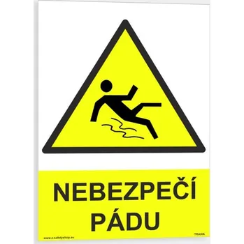 Nebezpečí pádu Plast 148 x 210 mm (A5) tl. 0.5 mm - Kód: 08010