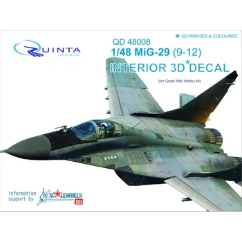 Plastikový model Quinta studio 1/48 MiG-29 (9-12) 3D-Print&colour Interior (GWH)
