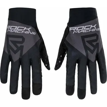 Cyklistické rukavice dlouhoprsté rukavice ROCK MACHINE Race černo/šedé