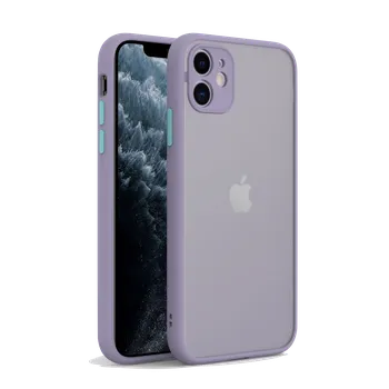 Pouzdro na mobilní telefon Matně průhledný kryt s barevným rámečkem pro iPhone 13 Barva: Fialová