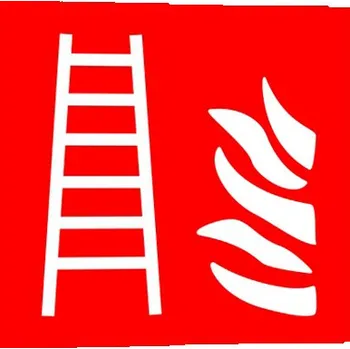 Požární žebřík Požiarny rebrík fotoluminiscenčný Samolepka 150 x 150 mm tl. 0.4 mm - fotoluminiscenční - Kód: 03291
