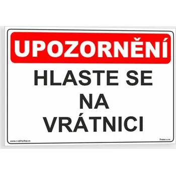Hlaste se na vrátnici Plast 420 x 297 mm (A3) tl. 0.5 mm - Kód: 09712