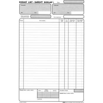Tiskopis Tiskopis Dodací list daňový doklad typ B