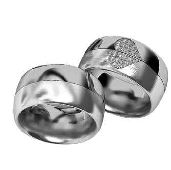 Prsten Ocelové snubní prsteny srdíčko