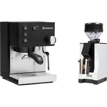 Kávovar Rancilio Silvia BC, black + Eureka Mignon Zero, BL white