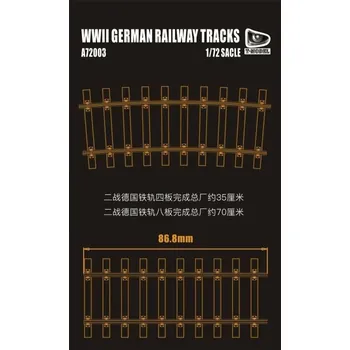 Plastikový model T-model 1/72 German Railway Tracks - 35cm long