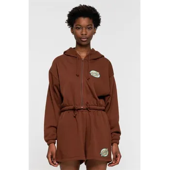 Pánská mikina SANTA CRUZ mikina - Lined Oval Dot Zip Hood Sepia (SEPIA) velikost: 12