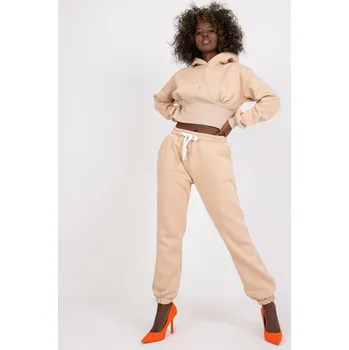 Tepláková souprava Brunete s crop-topovou mikinou béžová