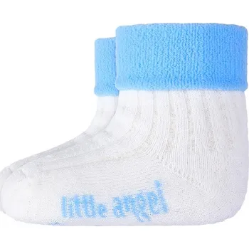 Little Angel Ponožky froté Outlast® - bílá/sv.modrá Velikost ponožek: 20-24 | 14-16 cm