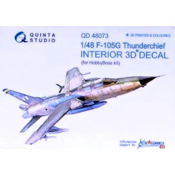 Plastikový model Quinta studio 1/48 F-105G Thunderchief 3D-Print.Interior (HOBBY)