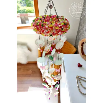 Drátovaná zvonkohra Transformace s motýly 22x110cm Drátované stromy života