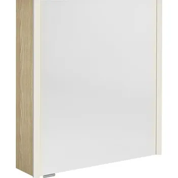 Zrcadlo SAPHO ALIX galerka s LED osvětlením 66x70x17,5cm, levá/pravá, jilm bardini