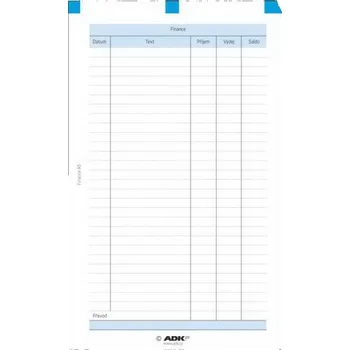 Diář Náplň do diáře ADK A6 formulář finance