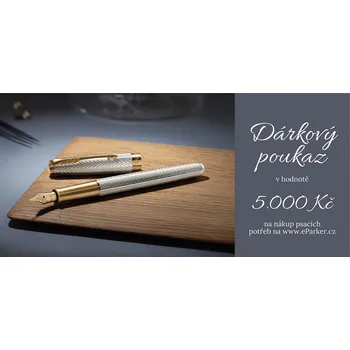 Dárková krabička Dárkový poukaz Parker v hodnotě 5 000 Kč - elektronický poukaz na sortiment parker, platnost 6 měsíců od zakoupení.